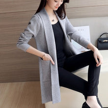 Load image into Gallery viewer, DRL Women&#39;s Autumn Winter Cardigan Sweater and Long Sections Wool Sweaters Slim Tight Bottoming Knitted Cardigans